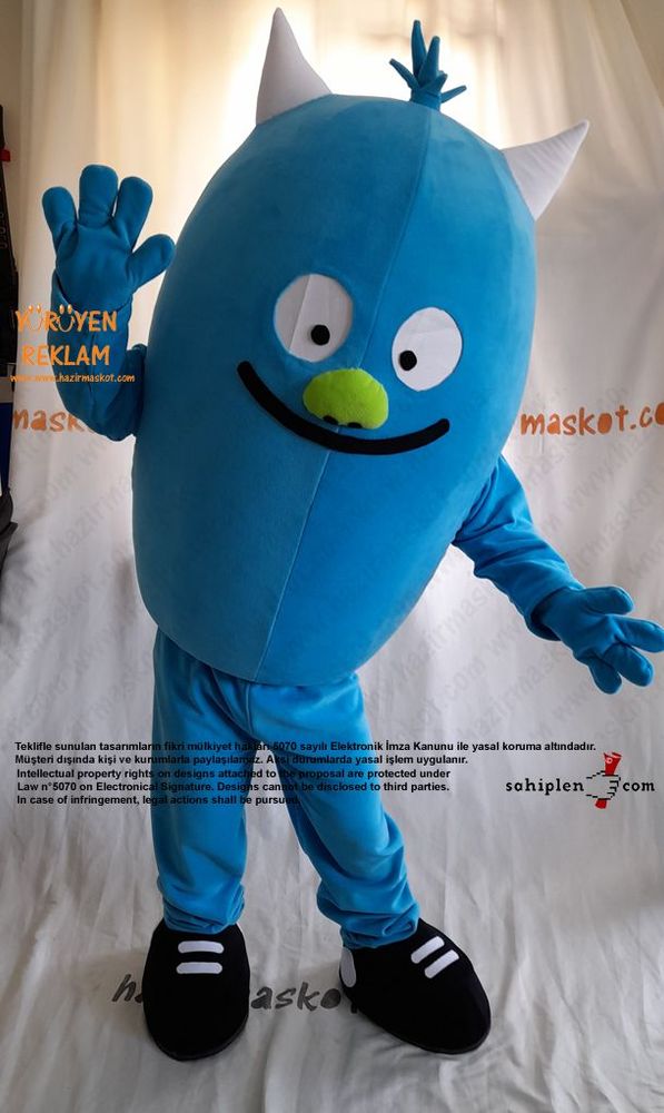 Mavi Canavar Maskot Kostümü / Blue Monster Mascot Costume maskot kostümü