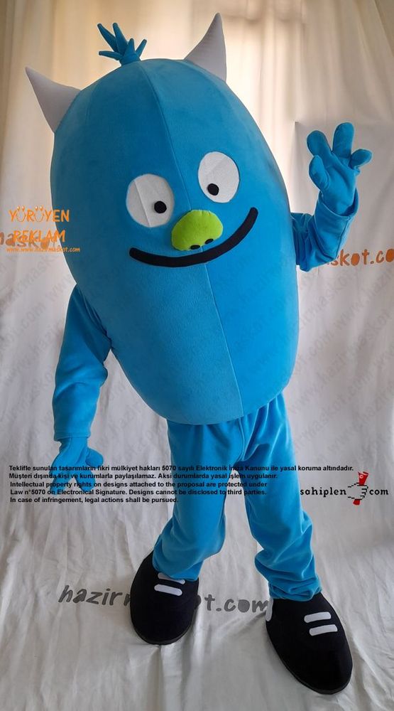 Mavi Canavar Maskot Kostümü / Blue Monster Mascot Costume maskot kostümü