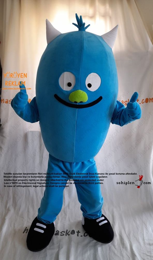 Mavi Canavar Maskot Kostümü / Blue Monster Mascot Costume maskot kostümü