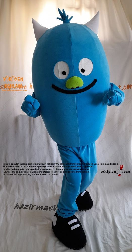 Mavi Canavar Maskot Kostümü / Blue Monster Mascot Costume maskot kostümü