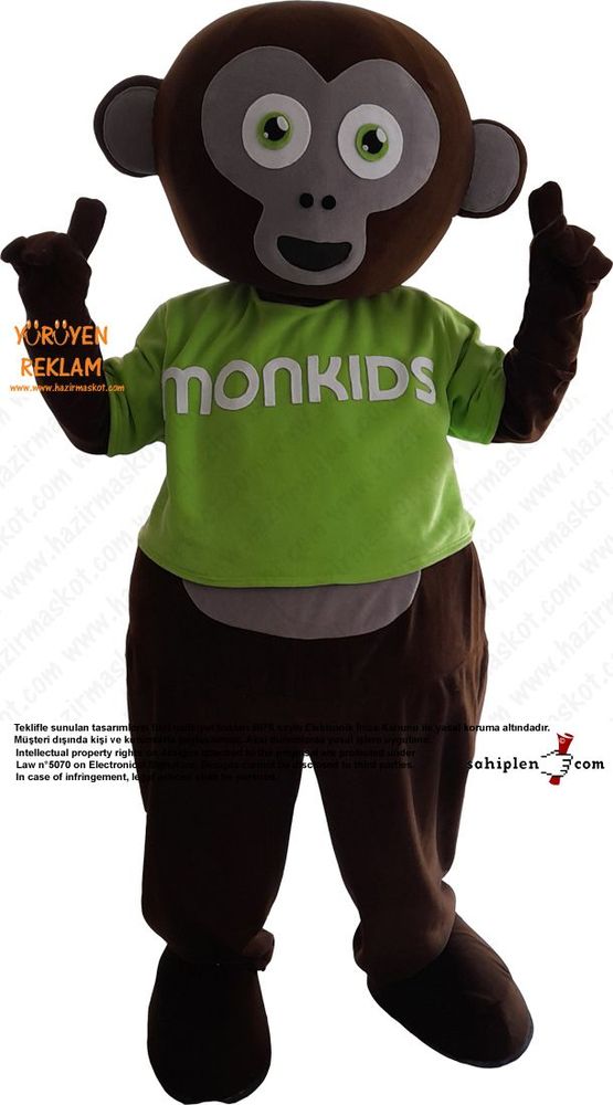 Monkinds Maymun Maskot Kostümü İsveç/ Monkinds Monkey Mascot Costume - Sweden maskot kostümü