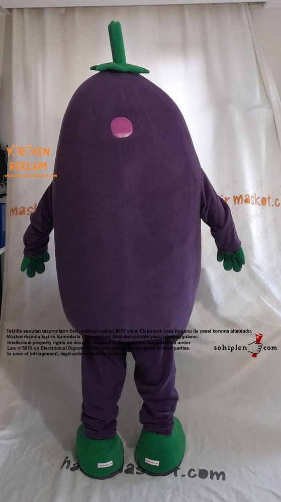 Patlıcan Maskot Kostümü / Bergama Sığırtmacı maskot kostümü