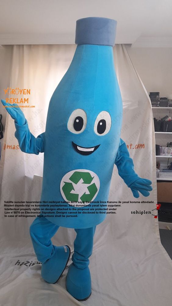 Pet Şişe Maskot Kostümü / Konya Geri Dönüşüm maskot kostümü