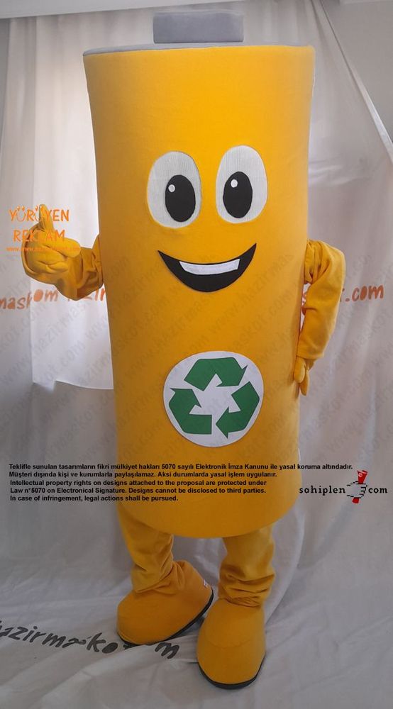 Pil Maskot Kostümü / Konya Geri Dönüşüm maskot kostümü