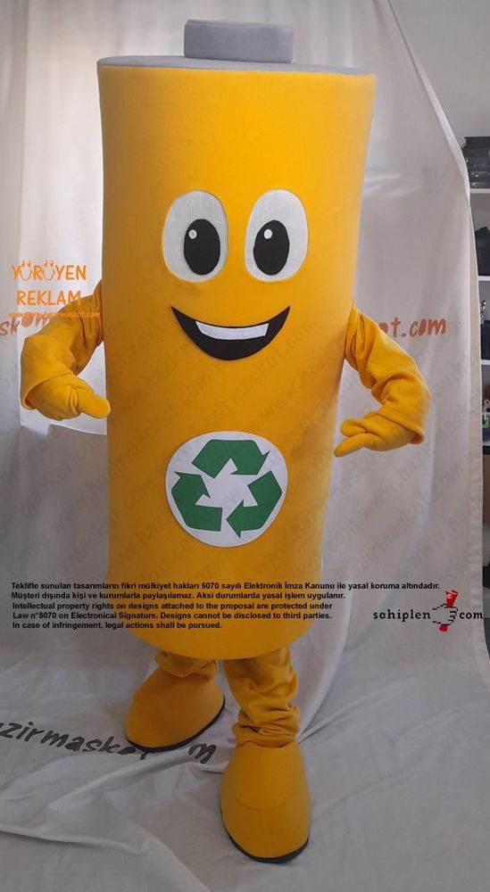 Pil Maskot Kostümü / Konya Geri Dönüşüm maskot kostümü