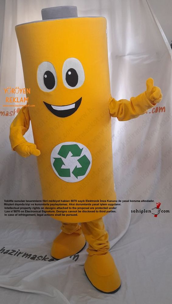 Pil Maskot Kostümü / Konya Geri Dönüşüm maskot kostümü