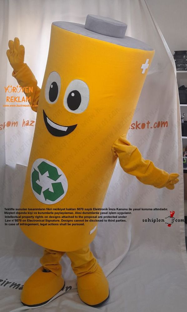 Pil Maskot Kostümü / Konya Geri Dönüşüm maskot kostümü