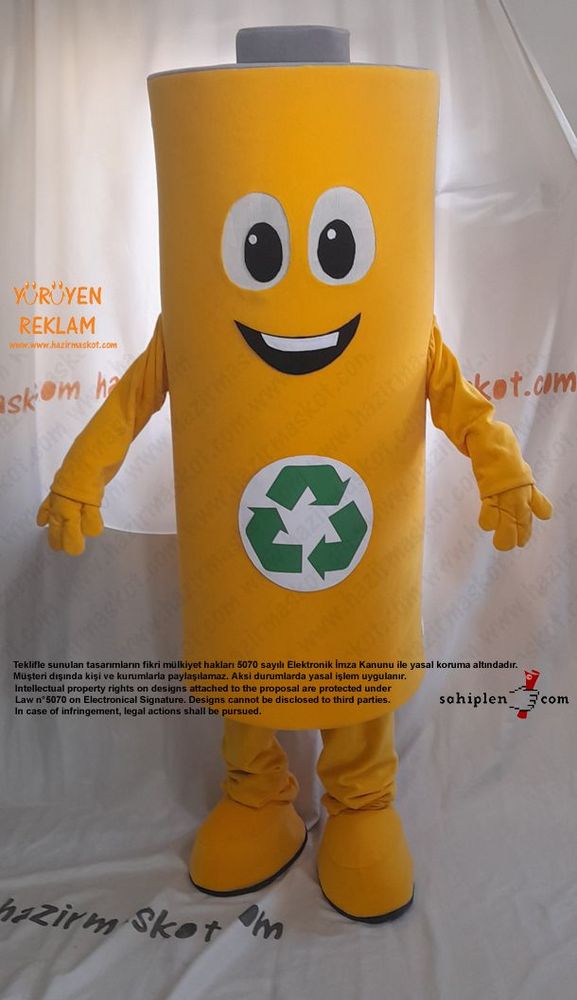 Pil Maskot Kostümü / Konya Geri Dönüşüm maskot kostümü
