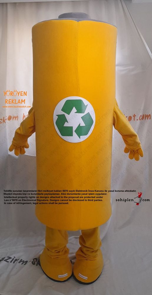 Pil Maskot Kostümü / Konya Geri Dönüşüm maskot kostümü