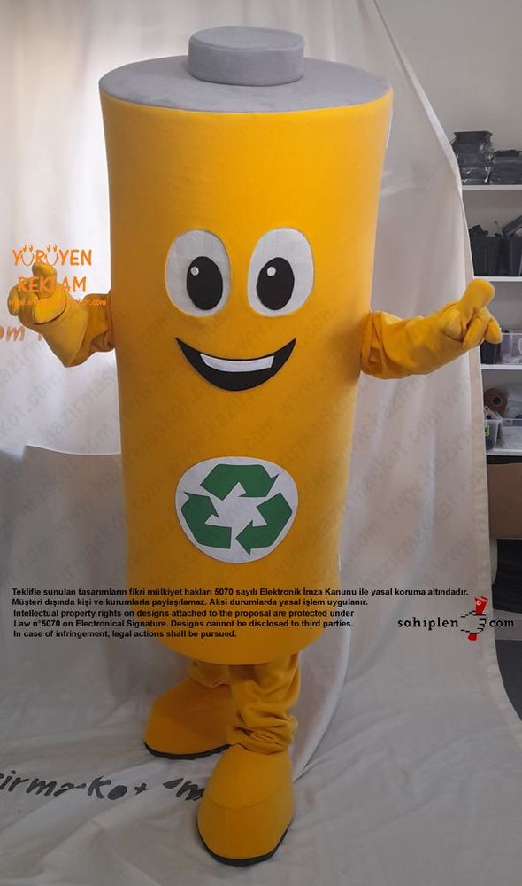 Pil Maskot Kostümü / Konya Geri Dönüşüm maskot kostümü