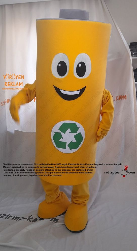 Pil Maskot Kostümü / Konya Geri Dönüşüm maskot kostümü