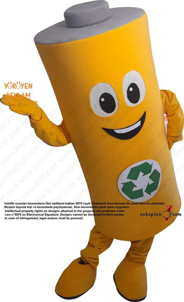Pil Maskot Kostümü / Konya Geri Dönüşüm maskot kostümü