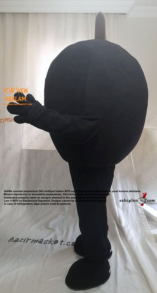 Siyah Zeytin Maskot Kostümü maskot kostümü