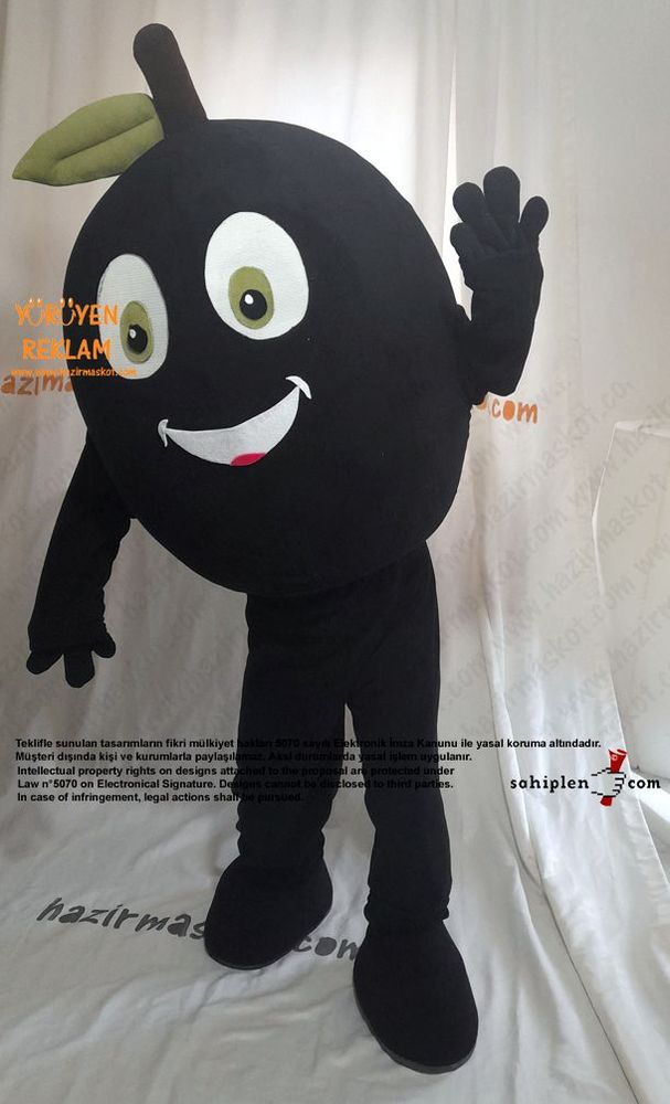 Siyah Zeytin Maskot Kostümü maskot kostümü