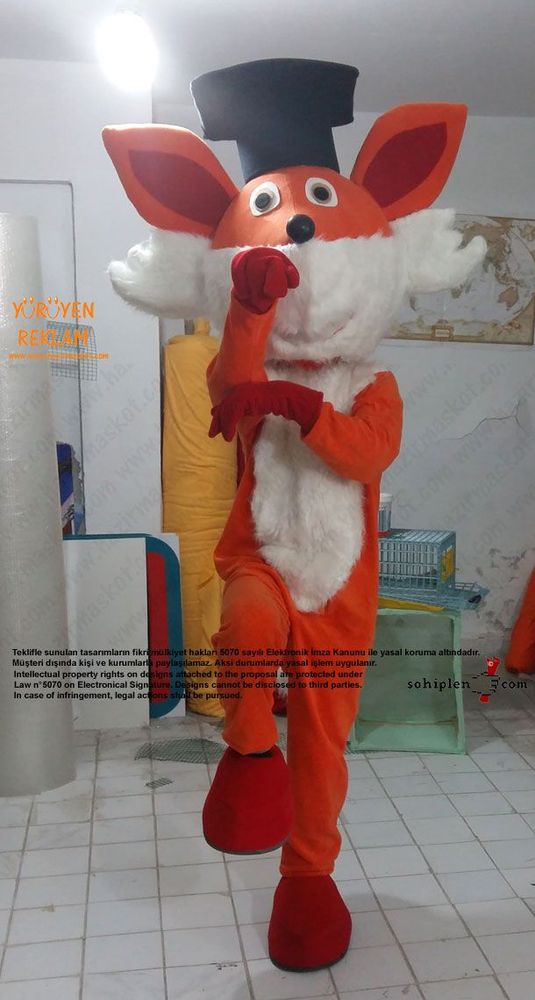 Tilki Maskot Kostümü / Uluslar Arası Kıbrıs Üniversitesi maskot kostümü