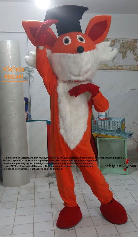Tilki Maskot Kostümü / Uluslar Arası Kıbrıs Üniversitesi maskot kostümü