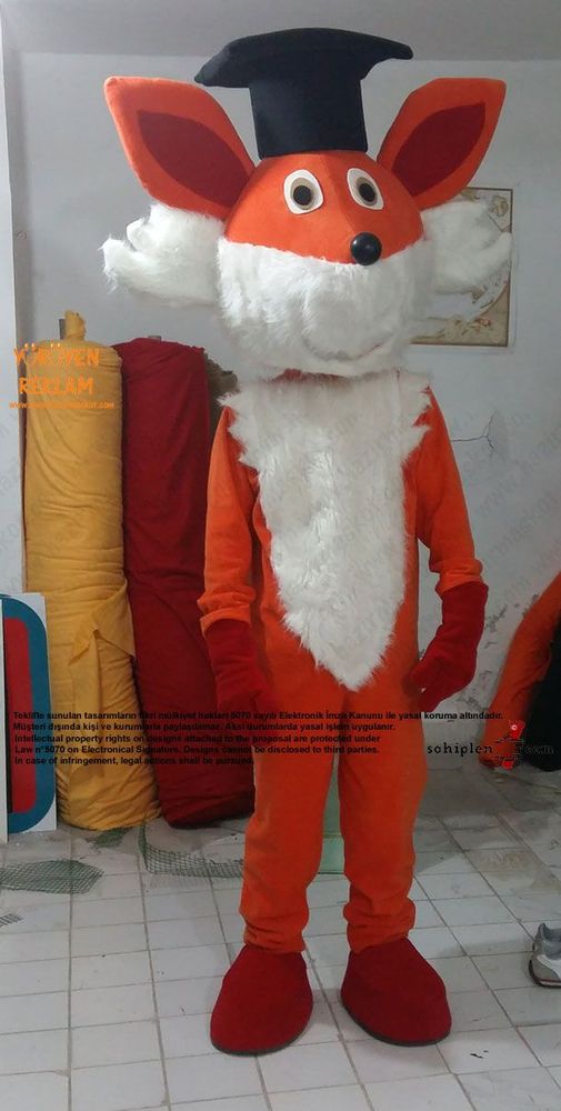 Tilki Maskot Kostümü / Uluslar Arası Kıbrıs Üniversitesi maskot kostümü