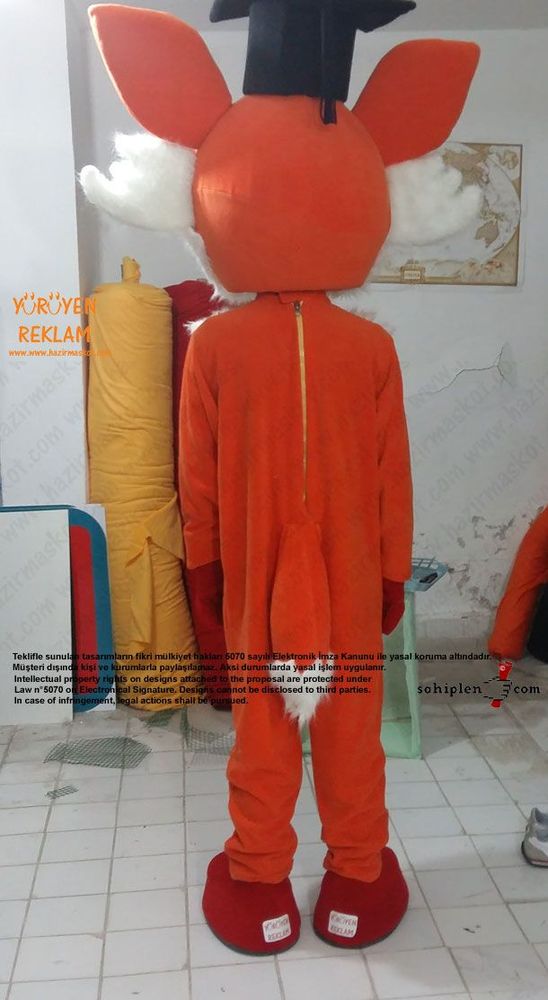 Tilki Maskot Kostümü / Uluslar Arası Kıbrıs Üniversitesi maskot kostümü