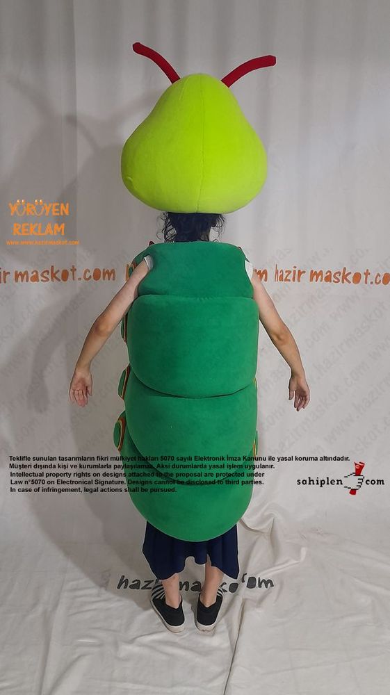 Tırtıl Böcek Heimlich Maskot Kostümü / Heimlich Costume maskot kostümü
