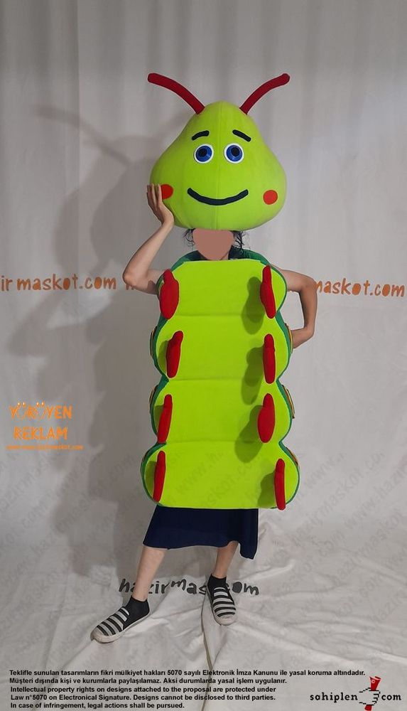 Tırtıl Böcek Heimlich Maskot Kostümü / Heimlich Costume maskot kostümü
