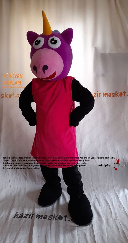 Tekboynuzlu At Maskot Kostümü / Unicorn Mascot Costume UK maskot kostümü