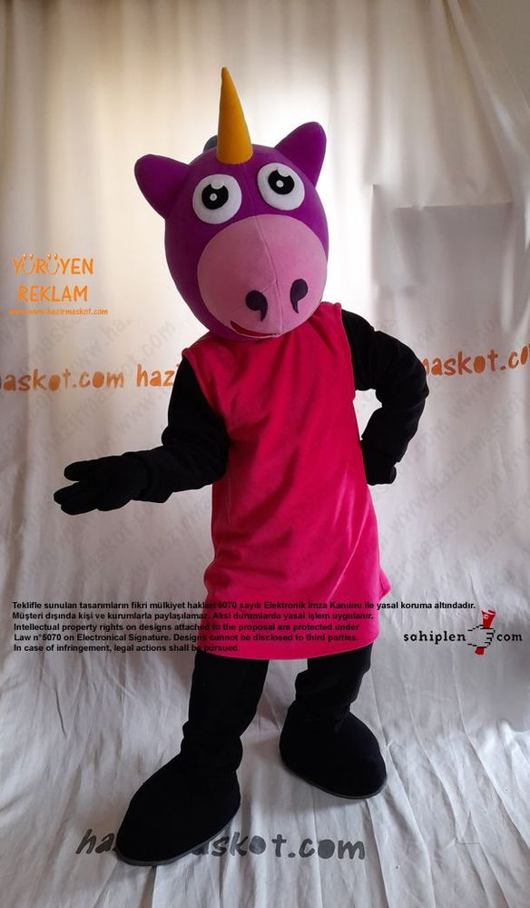 Tekboynuzlu At Maskot Kostümü / Unicorn Mascot Costume UK maskot kostümü