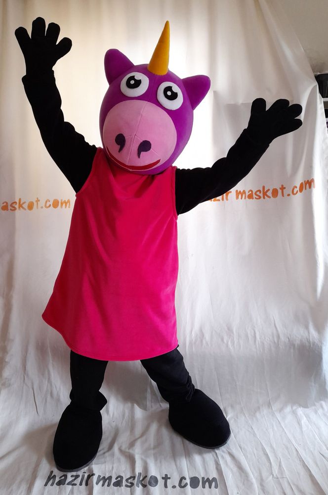 Tekboynuzlu At Maskot Kostümü / Unicorn Mascot Costume UK maskot kostümü