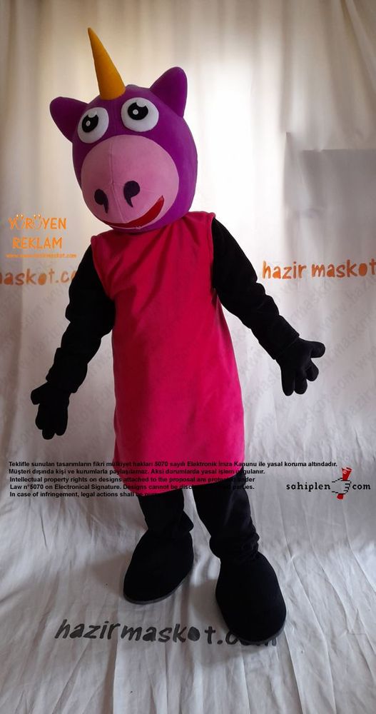Tekboynuzlu At Maskot Kostümü / Unicorn Mascot Costume UK maskot kostümü