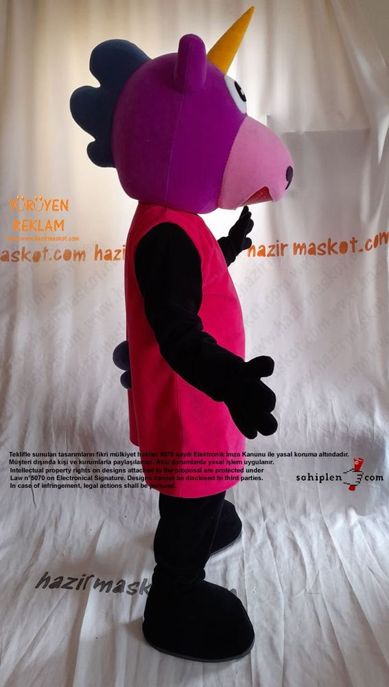 Tekboynuzlu At Maskot Kostümü / Unicorn Mascot Costume UK maskot kostümü
