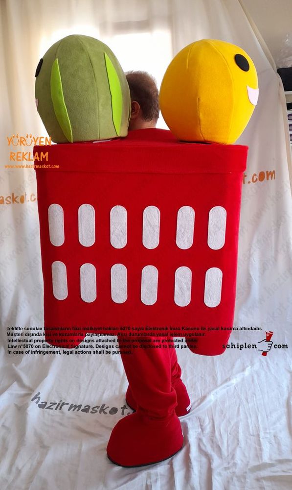 Üstün Big Box Meyve Kasası Maskot Kostümü maskot kostümü