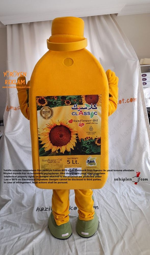 Zeytinyağı ve Ayçiçek Yağı Şişesi Maskot Kostümü / Irak maskot kostümü