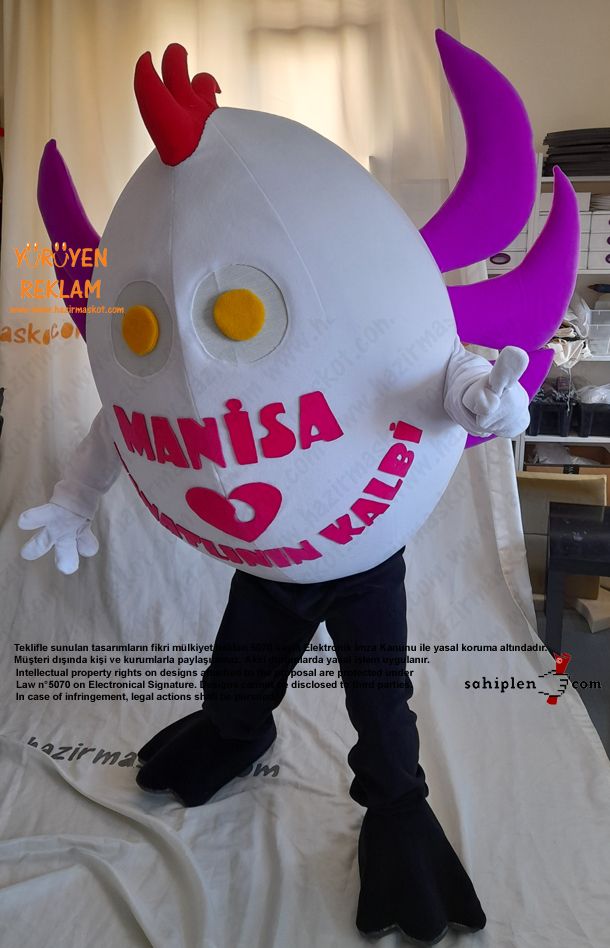 Yumurta Maskot Kostümü / Manisa İl Tarım maskot kostümü