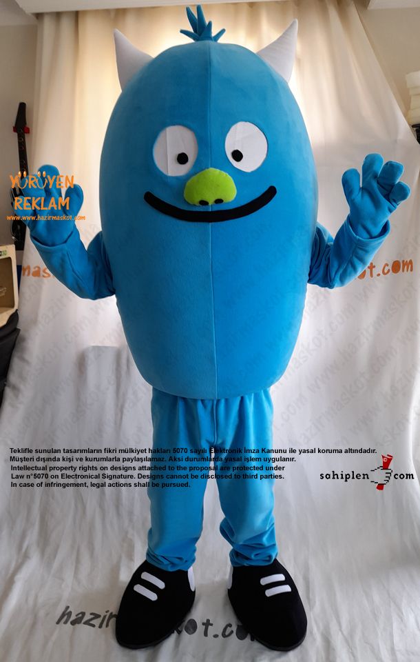Mavi Canavar Maskot Kostümü / Blue Monster Mascot Costume maskot kostümü