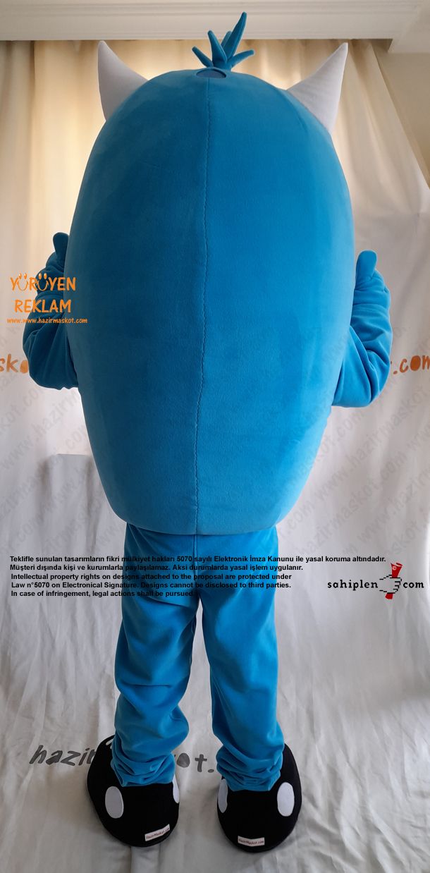Mavi Canavar Maskot Kostümü / Blue Monster Mascot Costume maskot kostümü
