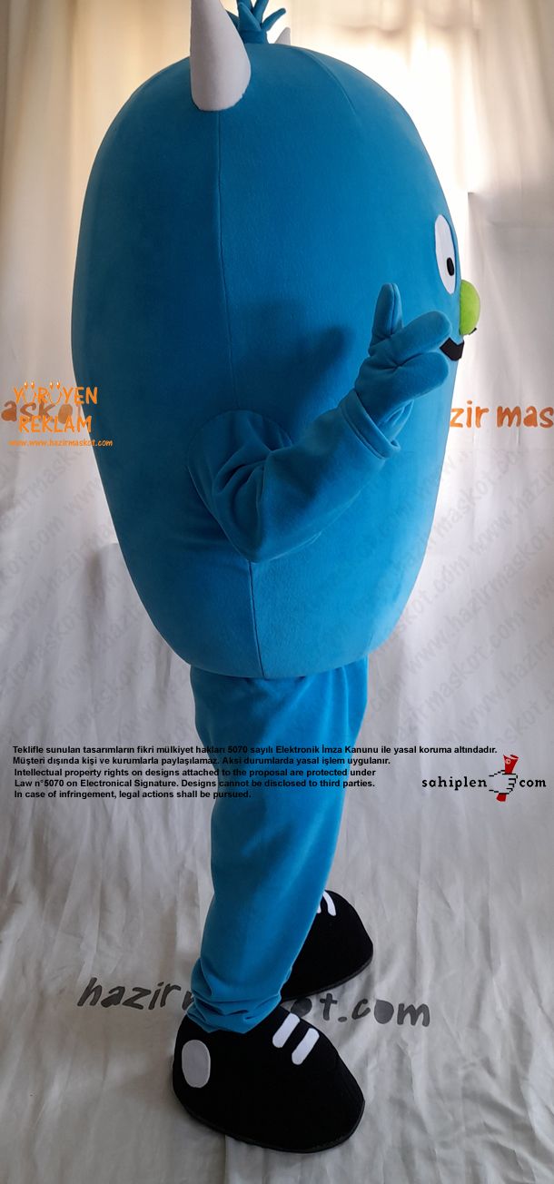 Mavi Canavar Maskot Kostümü / Blue Monster Mascot Costume maskot kostümü