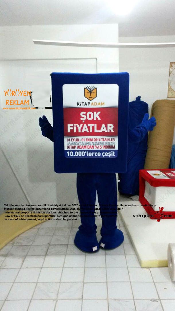 Kitap Adam Maskot maskot kostümü