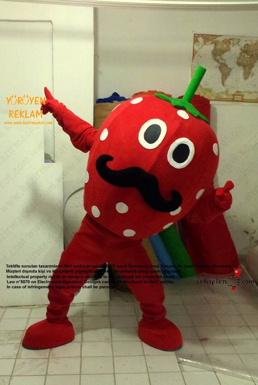 Çilek Maskot Kostümü maskot kostümü