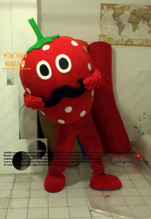 Çilek Maskot Kostümü maskot kostümü