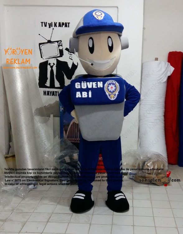 Polis Maskot / Güven Abi / Kanka Polis / Kırşehir Emniyet Müdürlüğü maskot kostümü