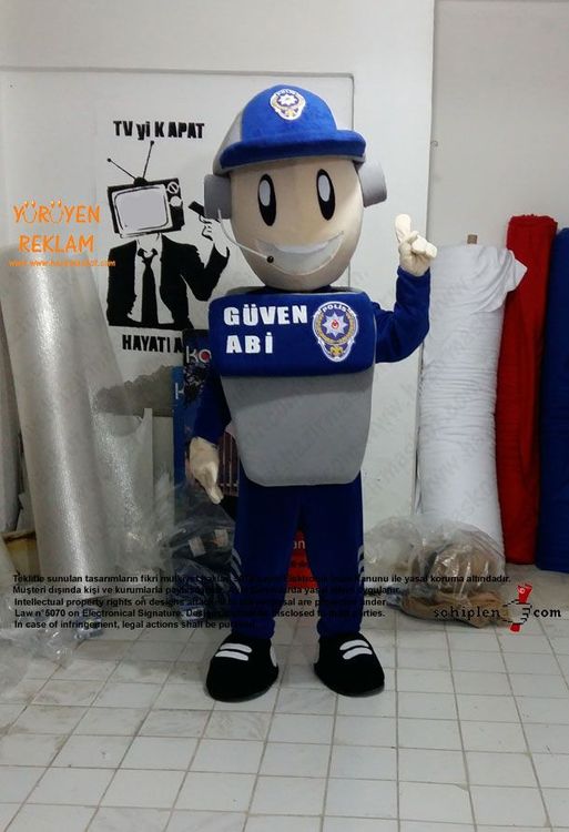 Polis Maskot / Güven Abi / Kanka Polis / Kırşehir Emniyet Müdürlüğü maskot kostümü