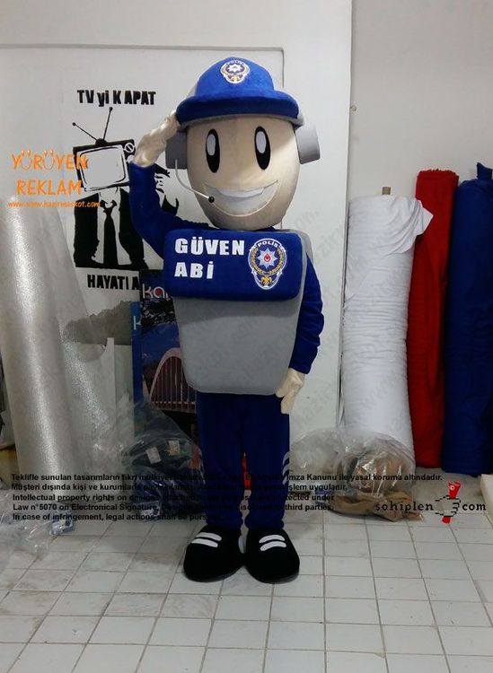 Polis Maskot / Güven Abi / Kanka Polis / Kırşehir Emniyet Müdürlüğü maskot kostümü
