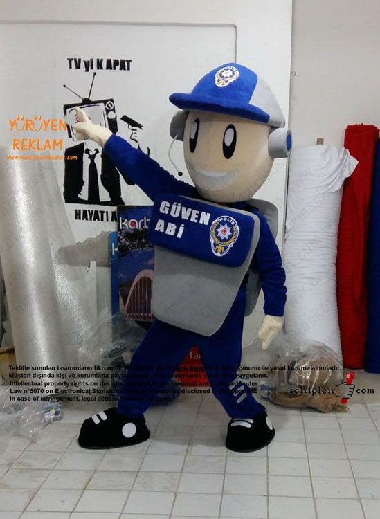 Polis Maskot / Güven Abi / Kanka Polis / Kırşehir Emniyet Müdürlüğü maskot kostümü
