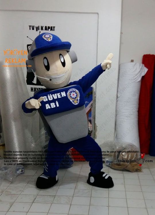 Polis Maskot / Güven Abi / Kanka Polis / Kırşehir Emniyet Müdürlüğü maskot kostümü