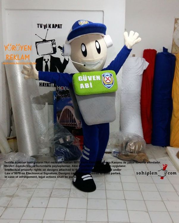 Polis Maskot / Güven Abi / Kanka Polis / Kırşehir Emniyet Müdürlüğü maskot kostümü