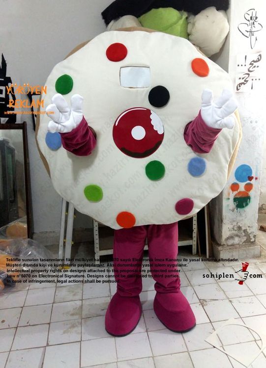 Almanya Happy Donazz Donut Maskot Kostüm maskot kostümü