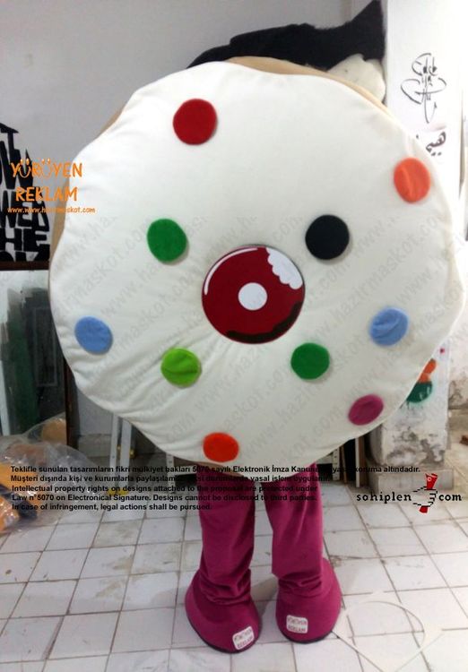 Almanya Happy Donazz Donut Maskot Kostüm maskot kostümü