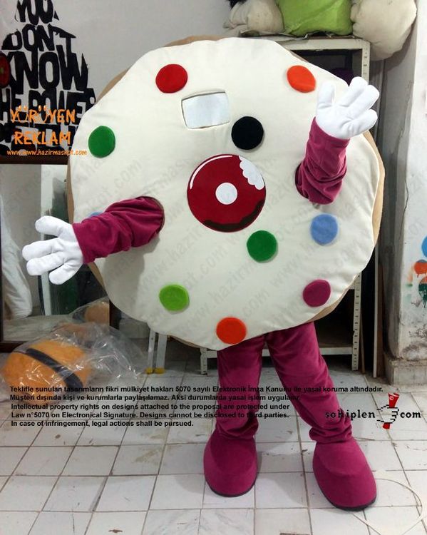 Almanya Happy Donazz Donut Maskot Kostüm maskot kostümü