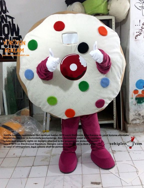 Almanya Happy Donazz Donut Maskot Kostüm maskot kostümü
