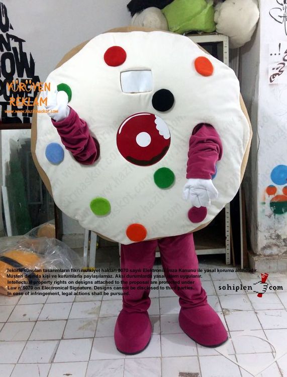 Almanya Happy Donazz Donut Maskot Kostüm maskot kostümü