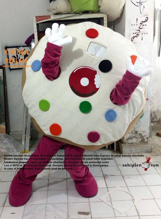 Almanya Happy Donazz Donut Maskot Kostüm maskot kostümü